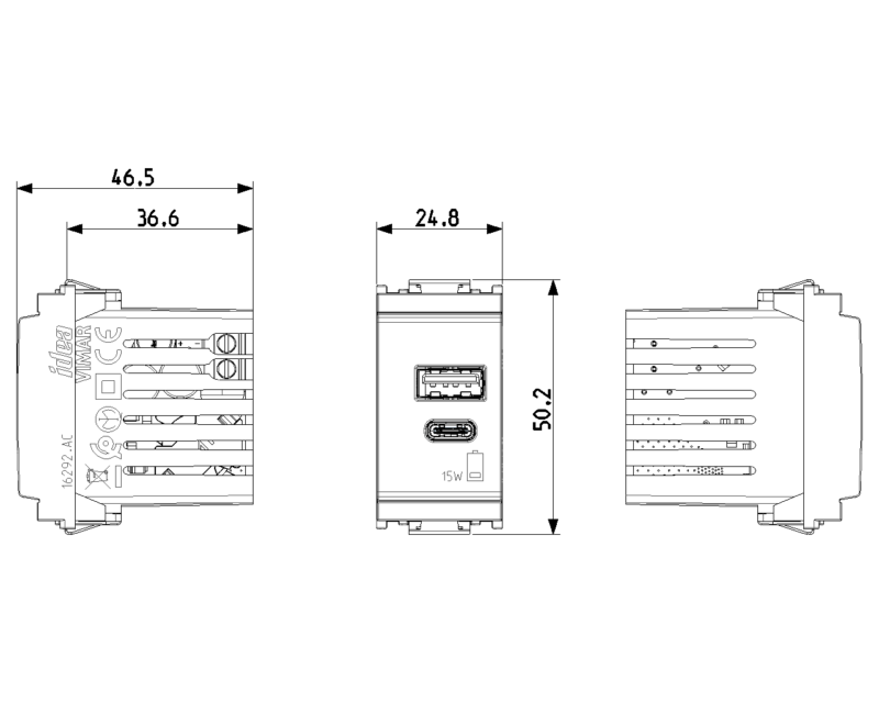 A+C-USB supply unit 5V 3A 15W 1M white - Image 2