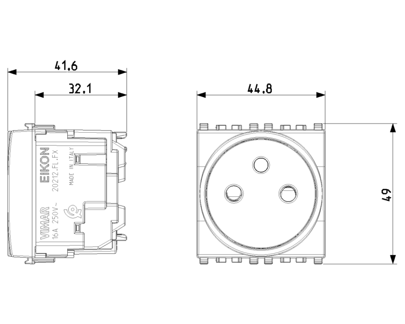 Flat 2P+E16A FR SICURY outlet screwless - Image 2