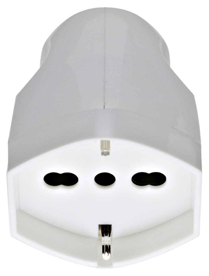 2P+E 16A axial outlet universal white