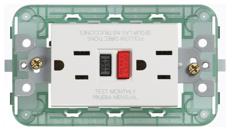 Two 2P+E 15A USA outlet with GFCI white