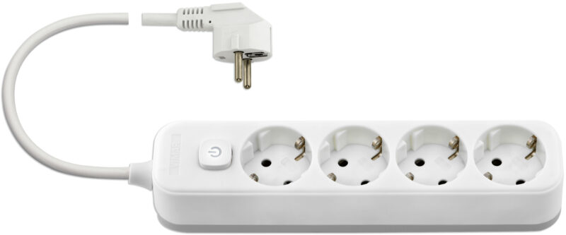 Multi-outlet 4Schuko+switch 3m white