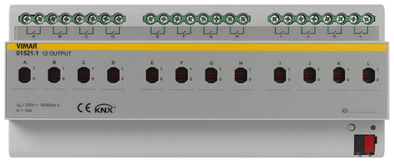 12-output 250V 10AX KNX actuator