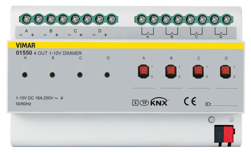 Dimmer 0/1-10V 4 OUT 16A KNX