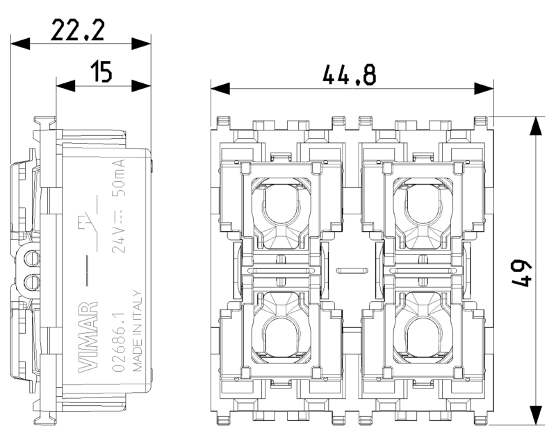 1P NO 24V 4-button device 2M - Image 2