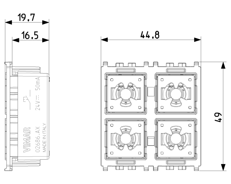 1P NO 24V 4-button device 2M - Image 2