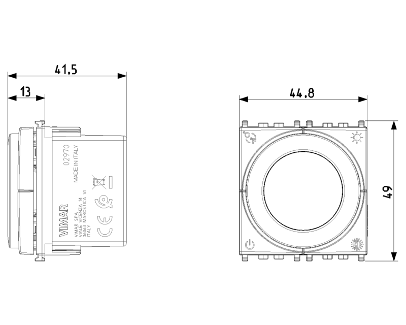 Dial thermostat 100-240V 2M grey - Image 2