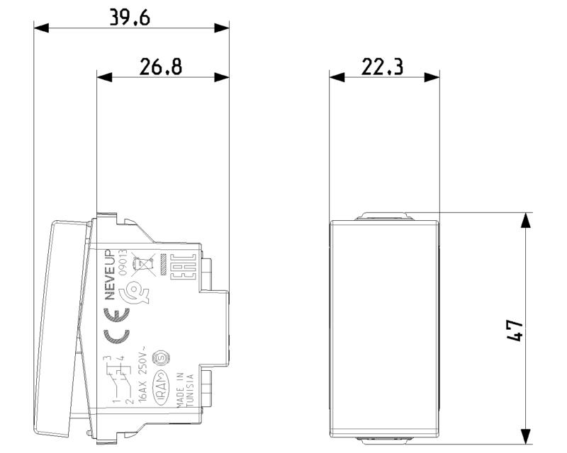 1P 16AX reversing switch white - Image 2