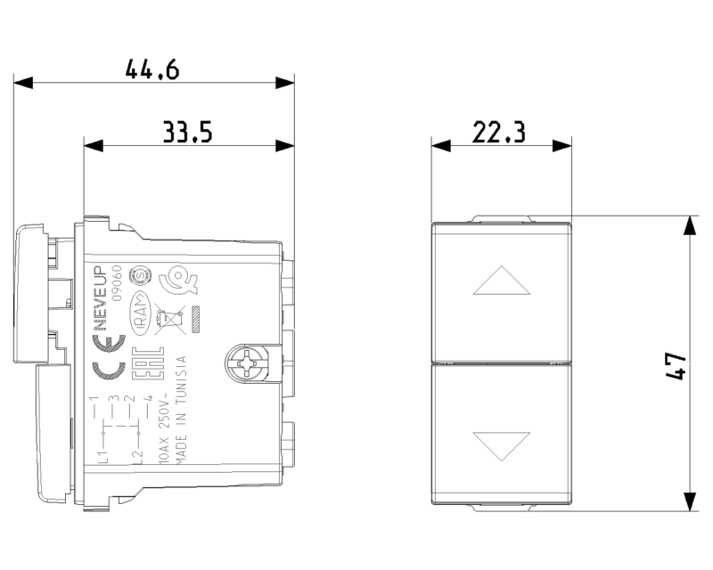 2P 10AX switch white - Image 2