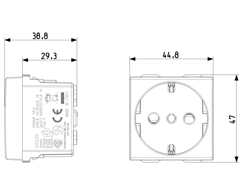 2P+E 16A P30 outlet white - Image 2