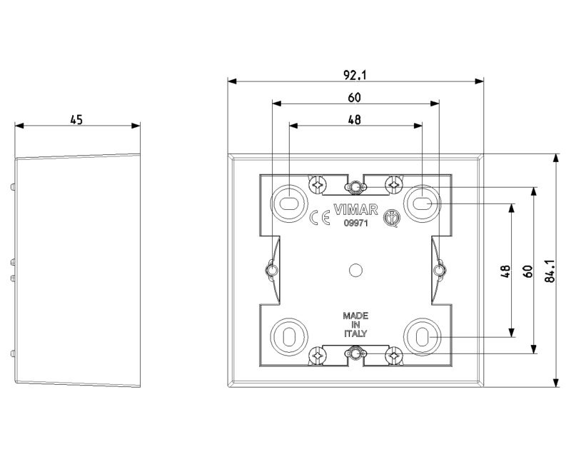 Surface-box 1-2M 43,5mm depth white - Image 2