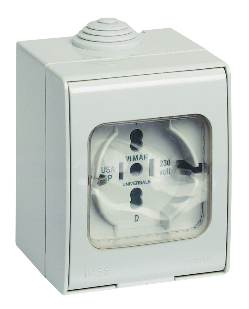 IP55 2P+E 16A universal outlet