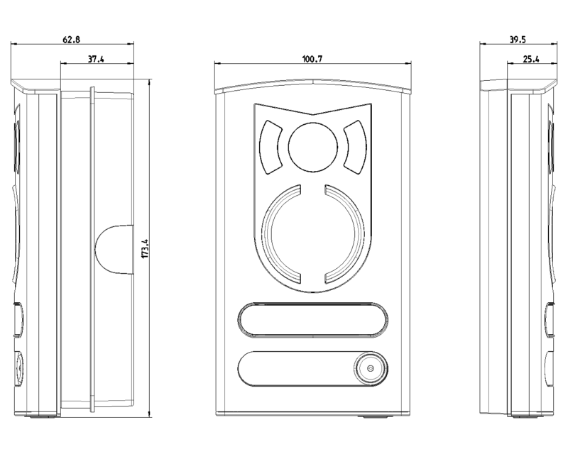 1-button a/v aluminium cover plate - Image 2