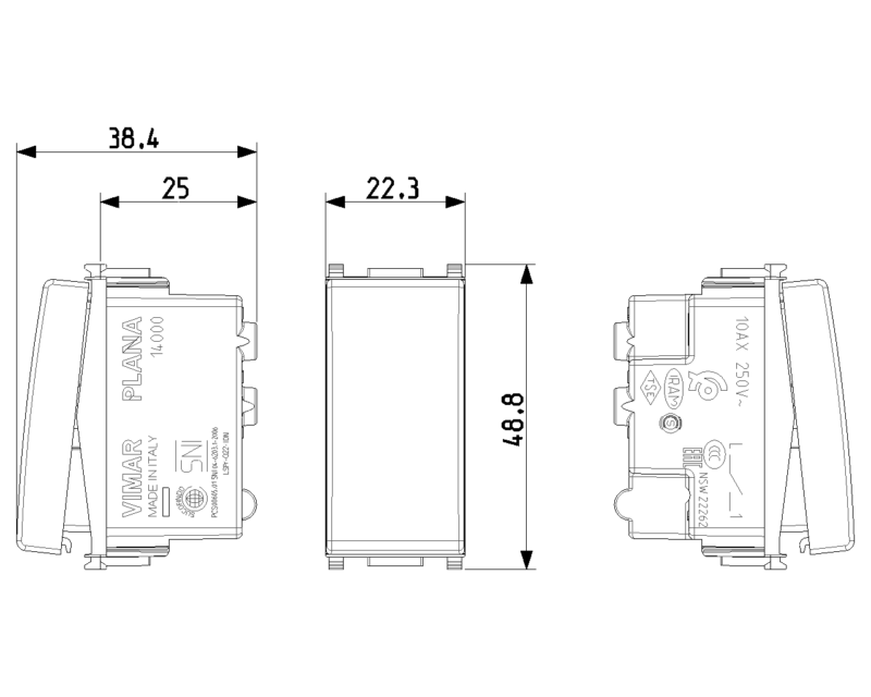 1P 10AX 1-way switch white - Image 2