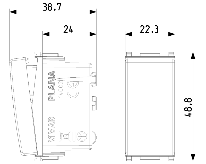 1P 20AX 1-way switch white - Image 2