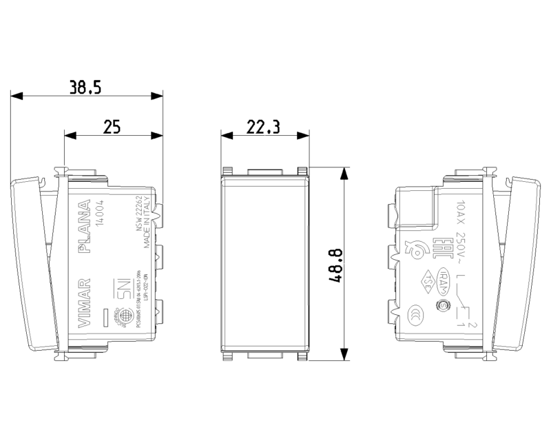 1P 10AX 2-way switch white - Image 2