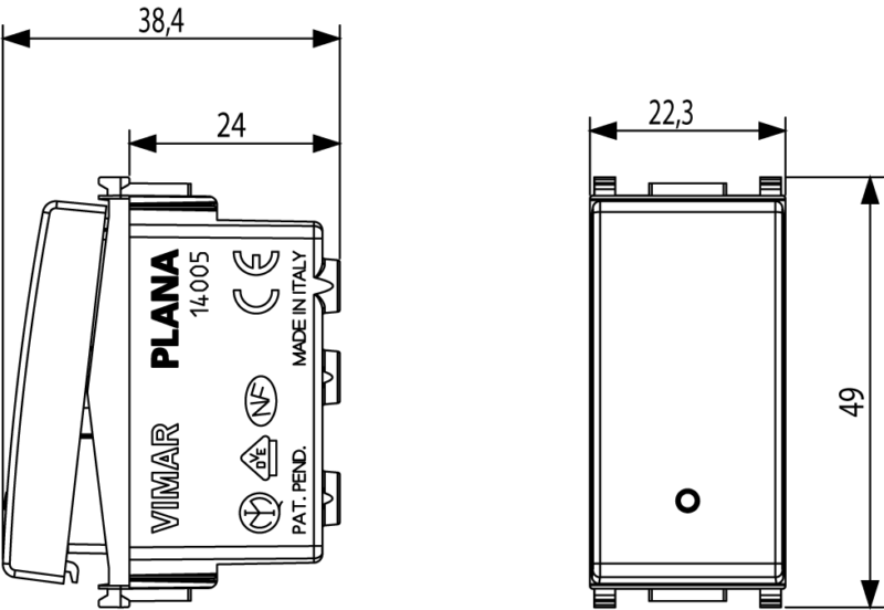 1P 16AX 2-way switch Silver - Image 2