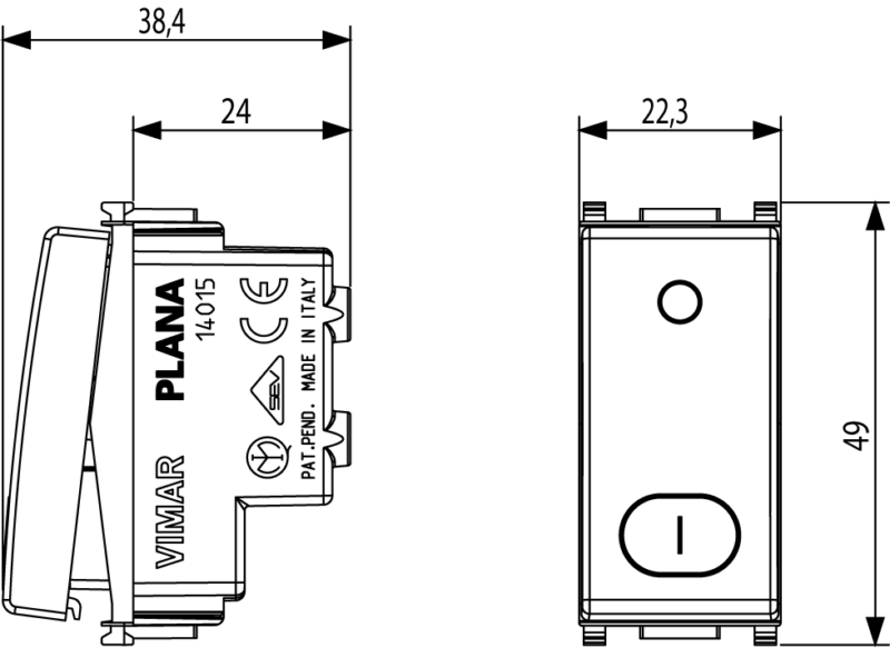 2P 16AX 1-way switch Silver - Image 2