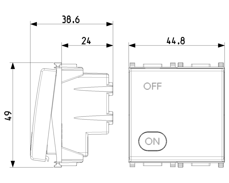 2P 20AX 1-way switch 2M Silver - Image 2