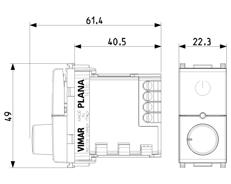 Univ.MASTER rotary-dimmer 230V white - Image 2