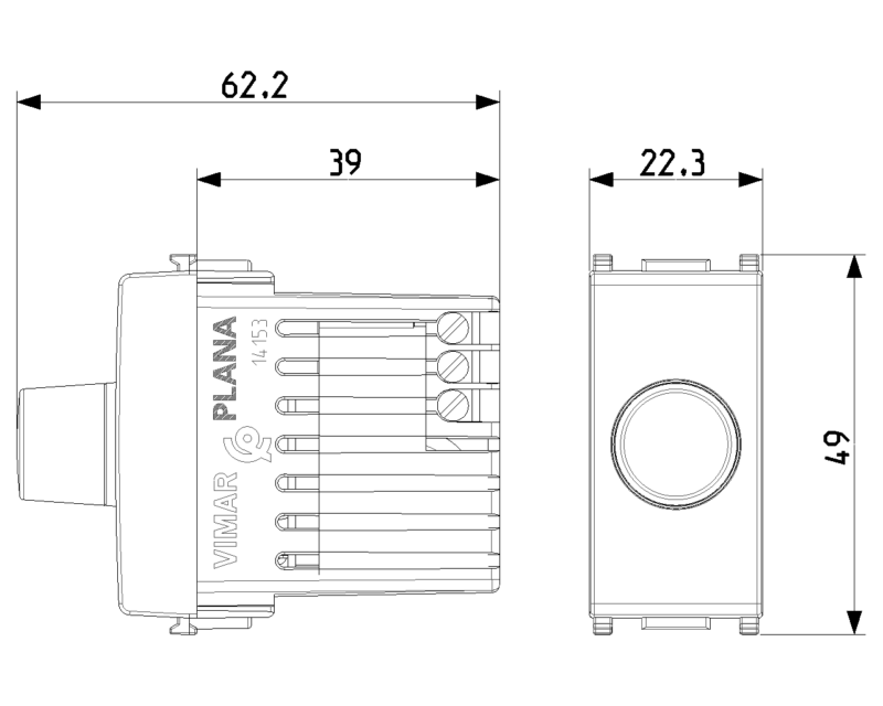 Dimmer 230V 100-500W push-push white - Image 2