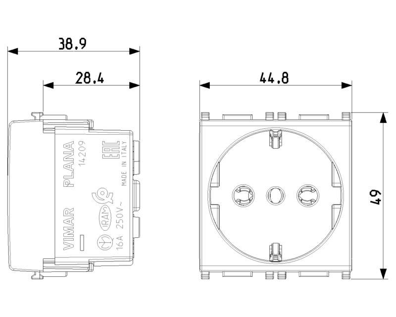 2P+E 16A P30 outlet white - Image 2