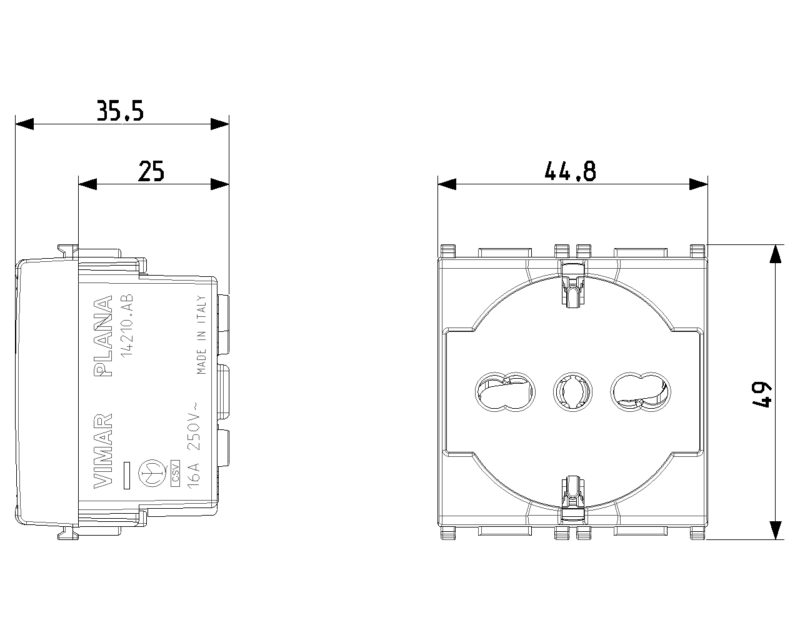 Antibacterial 2P+E 16A universal outlet - Image 2