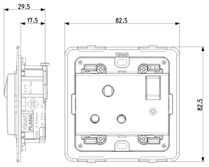 Switched 2P+E 5A English outlet white - Image 2