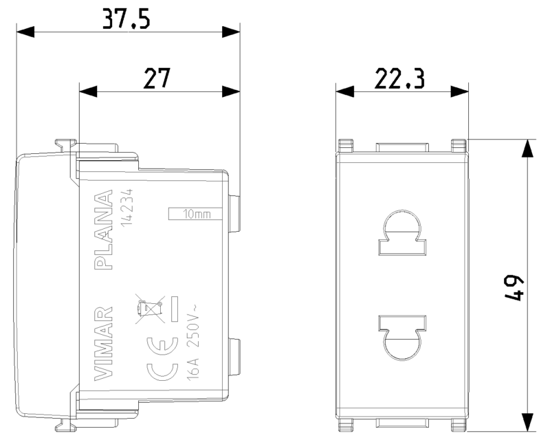 2P 16A USA+EU SICURY outlet ø4,8mm white - Image 2