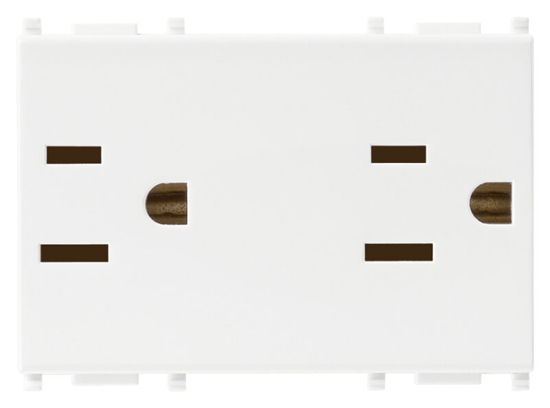 Two 2P+E 15A 127V USA outlets white