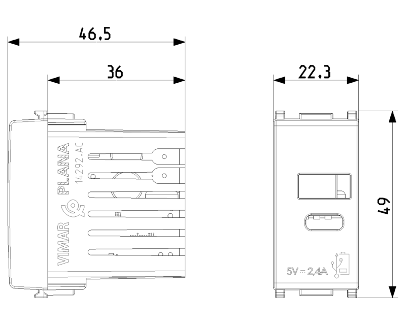 A+C-USB supply unit 5V 2,4A 1M white - Image 2