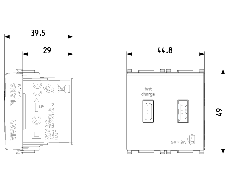 A+C-USB supply unit 5V 3A 2M white - Image 2