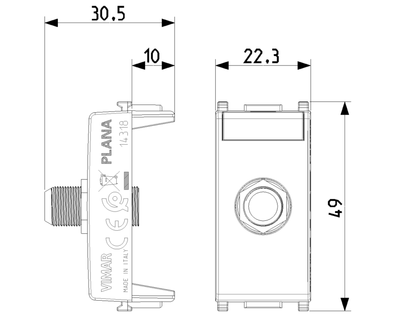 F type female socket connector white - Image 2