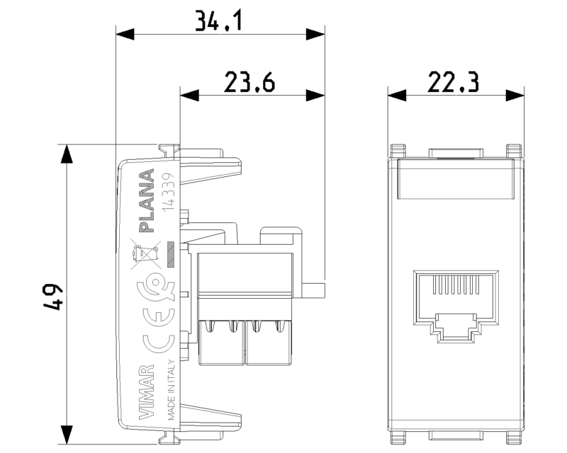 RJ45 Cat5e Netsafe UTP 110 outlet white - Image 2