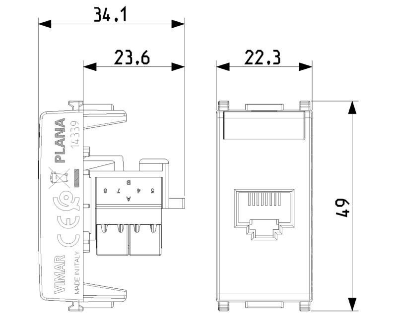 RJ45 Cat6 Netsafe UTP 110 outlet white - Image 2