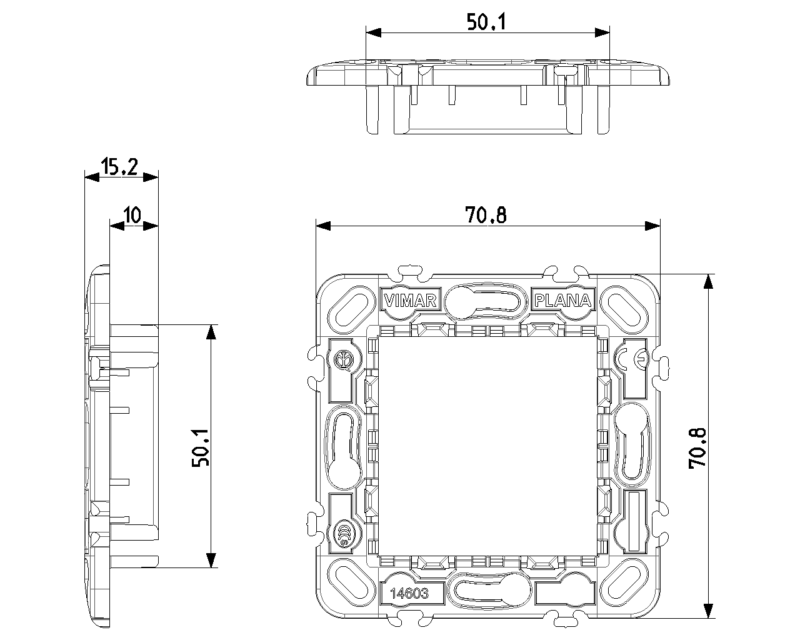 Frame 2M without screws 71mm - Image 2