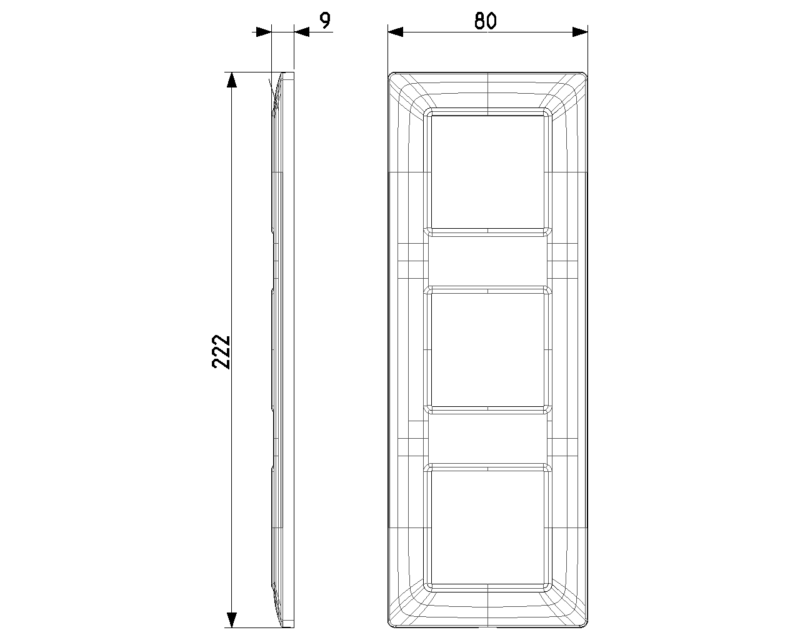 Plate 6M (2+2+2) 71mm techn.white - Image 2