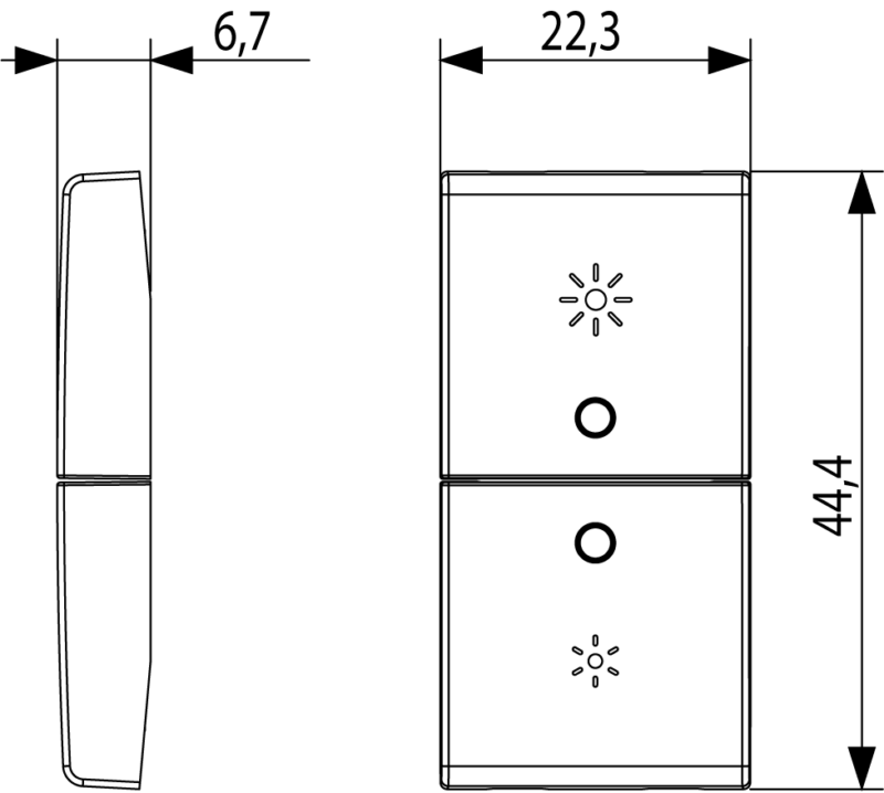 2 half buttons 1M regulation symbol whit - Image 2