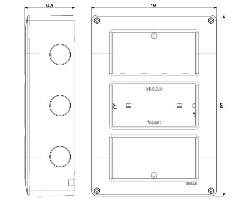 IP40 enclosure 12M 4x3 vertical - Image 2