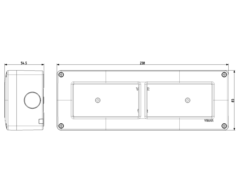 IP40 enclosure 8M 4x2 horizontal - Image 2