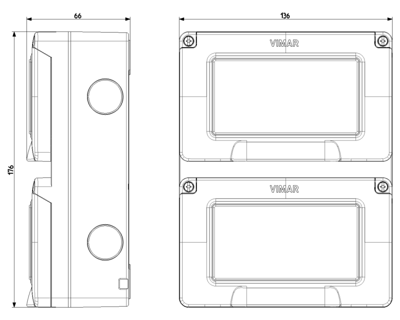 IP55 enclosure 8M 4x2 vertical - Image 2