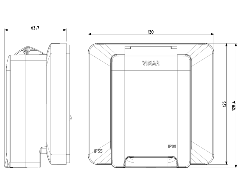 IP55 enclosure with inserted socket 2M - Image 2