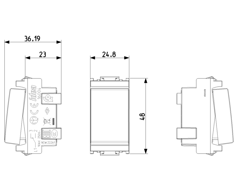 1P 10AX 2-way switch grey - Image 2