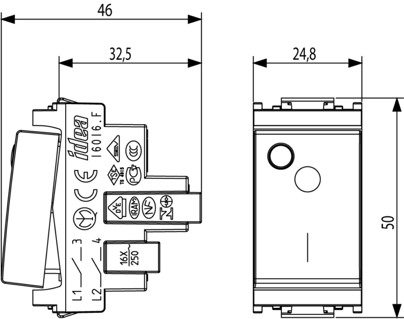 2P 16AX 1-way switch luminescent grey - Image 2