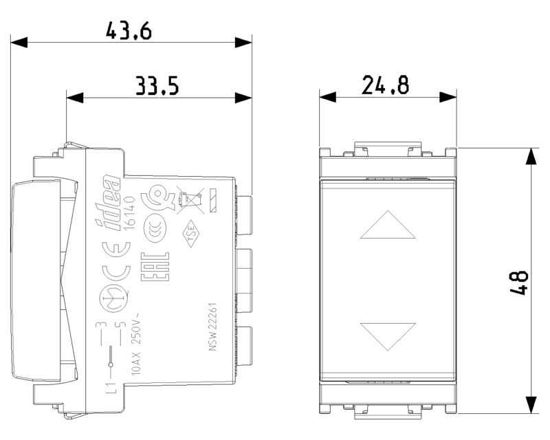 1P 10AX 2-way switch grey - Image 2