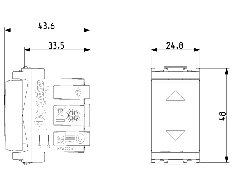 2P 10AX 2-way switch grey - Image 2