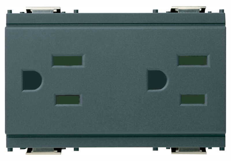 Two 2P+E 15A127V USA SICURY outlets grey