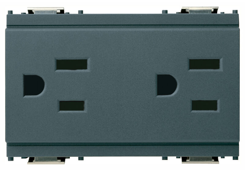 Two 2P+E 15A 127V USA outlets grey