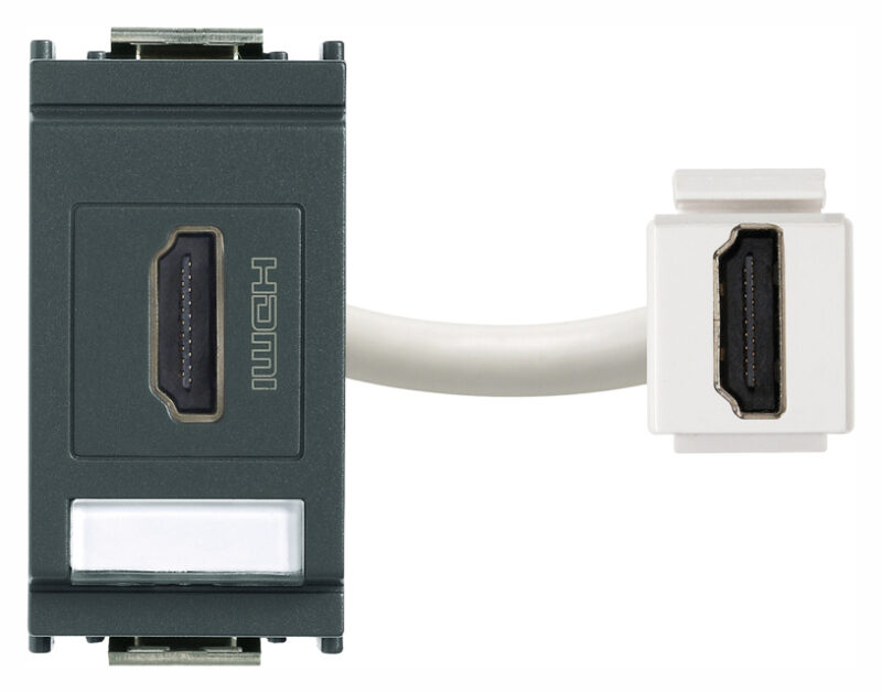 HDMI socket connector grey