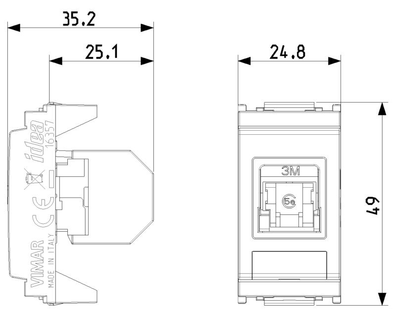 RJ45 Cat5e 3M UTP outlet grey - Image 2