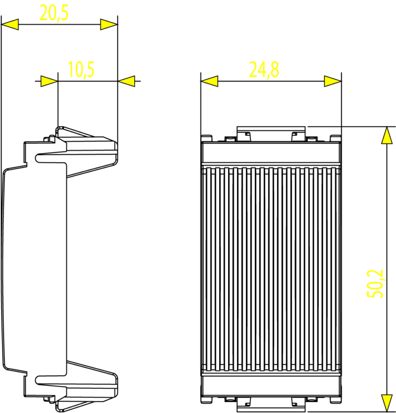 Blank module grooved front grey - Image 2